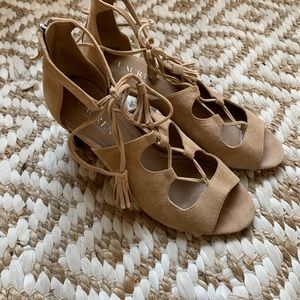 Suede tan heels